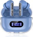Blue Wireless Earbuds P1 PRO, Auricolari cuffie Bluetooth wireless con Clear Call Mics Ear Buds, Confortevole Fit, IPX7 Impermeabile lunga durata della batteria, 30H tempo di riproduzione per allenamento sportivo