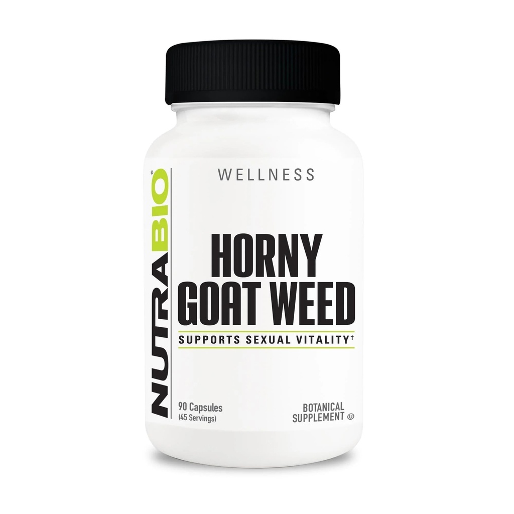NutraBio Horny Goat Weed Extract Supplemento, 500mg - per uomini e donne, aiuta a sostenere l'energia e la vitalità, 90 capsule vegetali