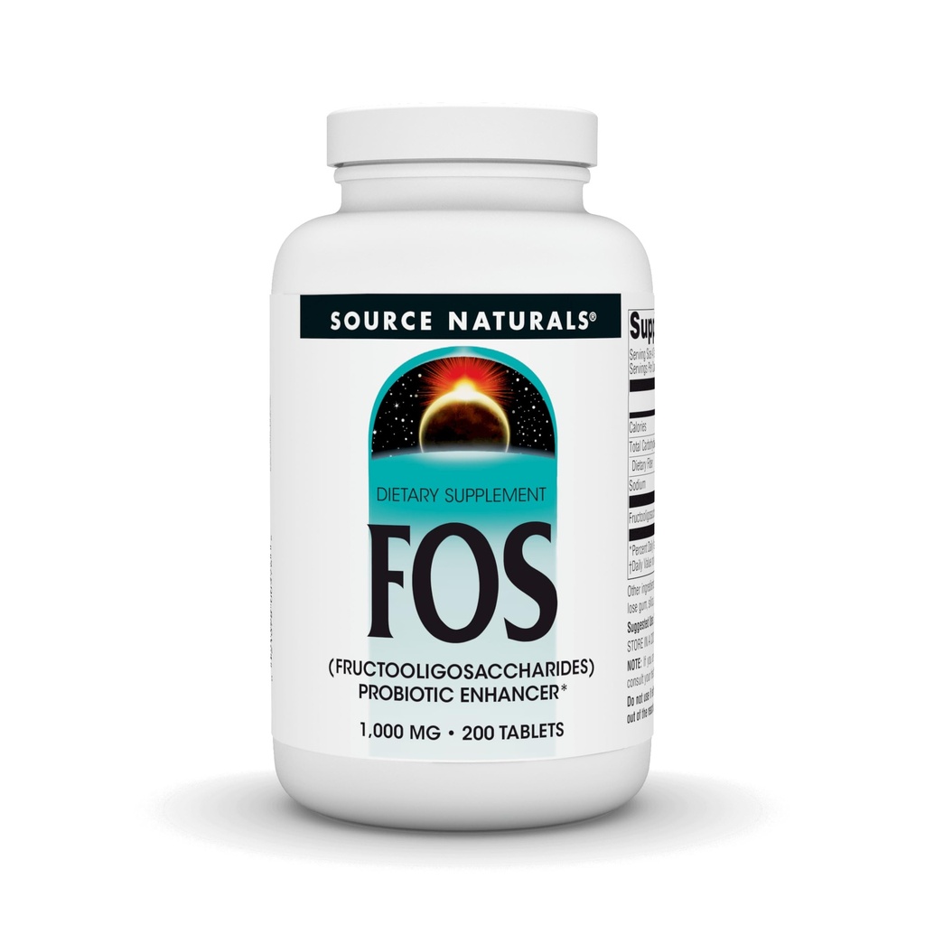 Fonte Naturals FOS 1000 mg Fructooligosaccharides Probiotic Enhancer - 200 compresse