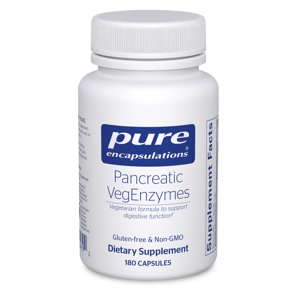 Pure Encapsulations Pancreatic VegEnzymes | Supplemento anallergico per carboidrati, lipidi e digestione proteica | 180 capsule
