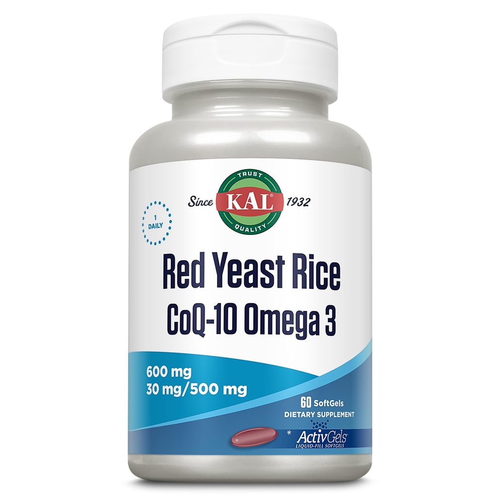KAL rosso lievito di riso COQ10 Omega 3, 60 conte