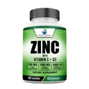 Integratori Standard Americani Zinc 100mg, Vitamina C 1000mg e Vitamina D3 5000 IU (125mcg) Per Serve - Gluten Free, Non OGM, 120 Capsule, 60 Serve
