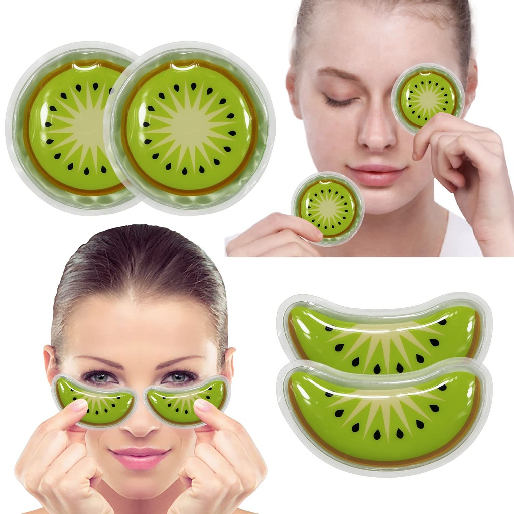 Gel Ice Pack Raffreddamento riutilizzabile Eye Pads e sotto occhi Patches,Eye Hot Cold Treatment Pack per la Redness,Rilievo del dolore e Rilassamento dell'occhio (Kiwi)