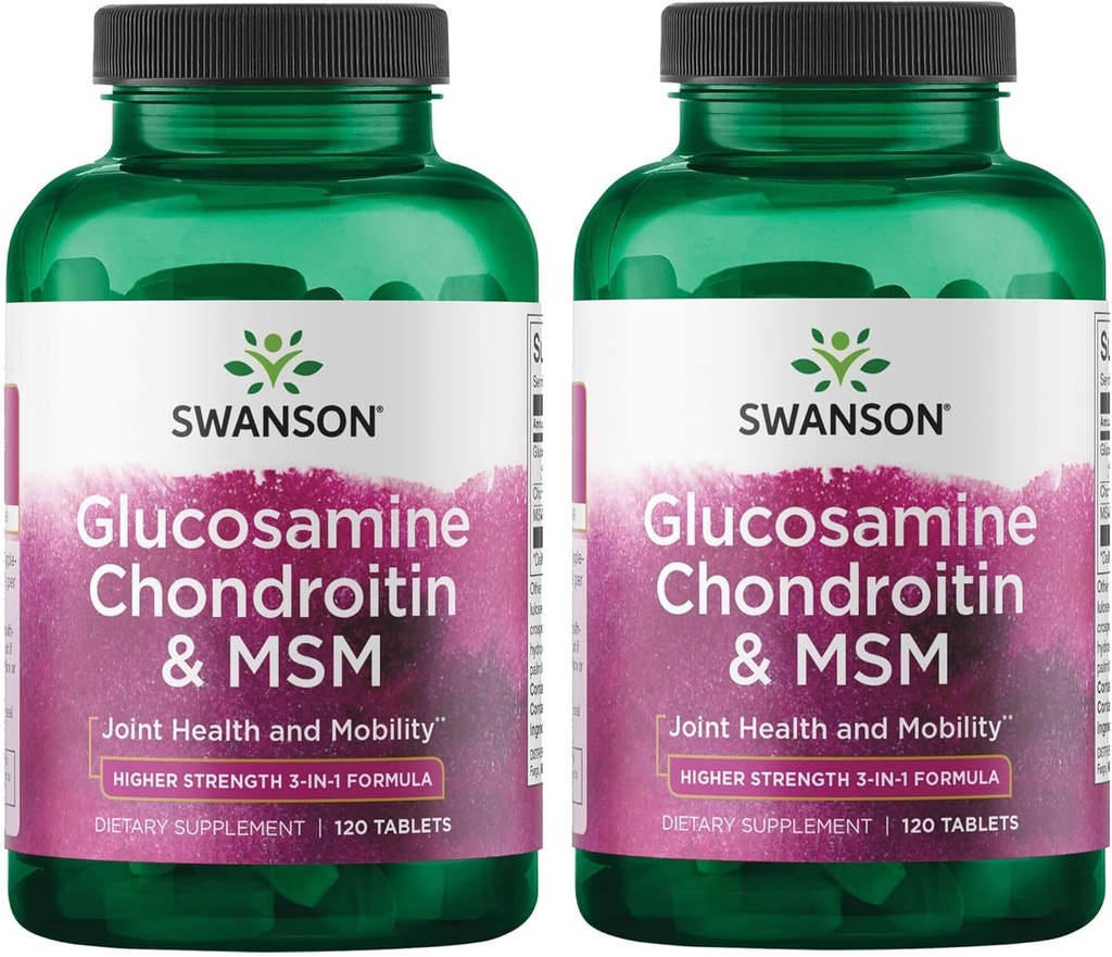 Swanson Glucosamine Chondroitin & Msm 500/400/200 Milligrammi 120 Tabs (2 Confezione)