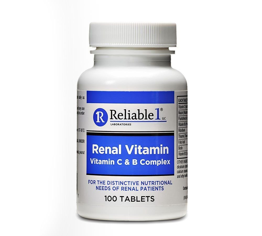 RIABORATORI 1 Complesso di vitamina C & B renale per uomini e donne (100 compresse per bottiglia) (Single)