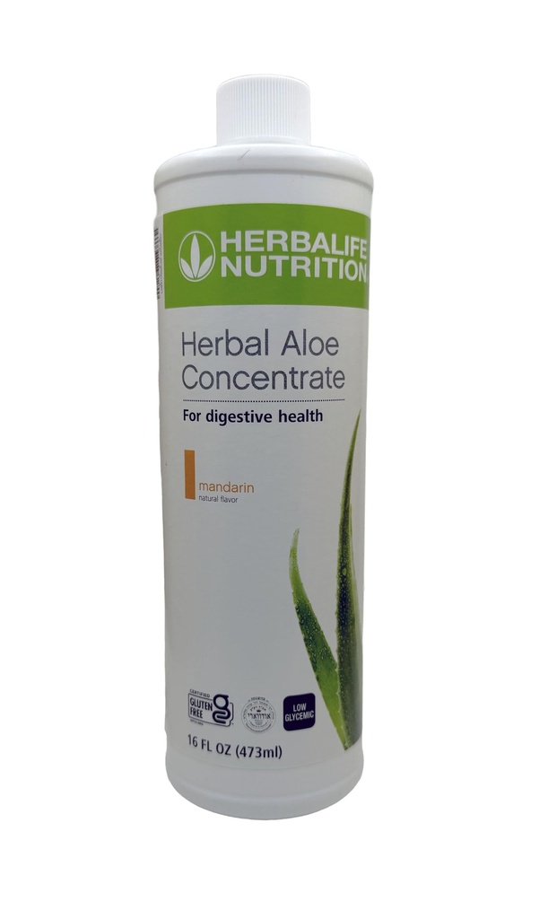 Concentrato di Herbalife Aloe: Mandarin Flavor 16 FL Oz (473 ml) per la salute digestiva con Aloe di qualità premium, senza glutine, 0 calorie, 0 zucchero, aroma naturale