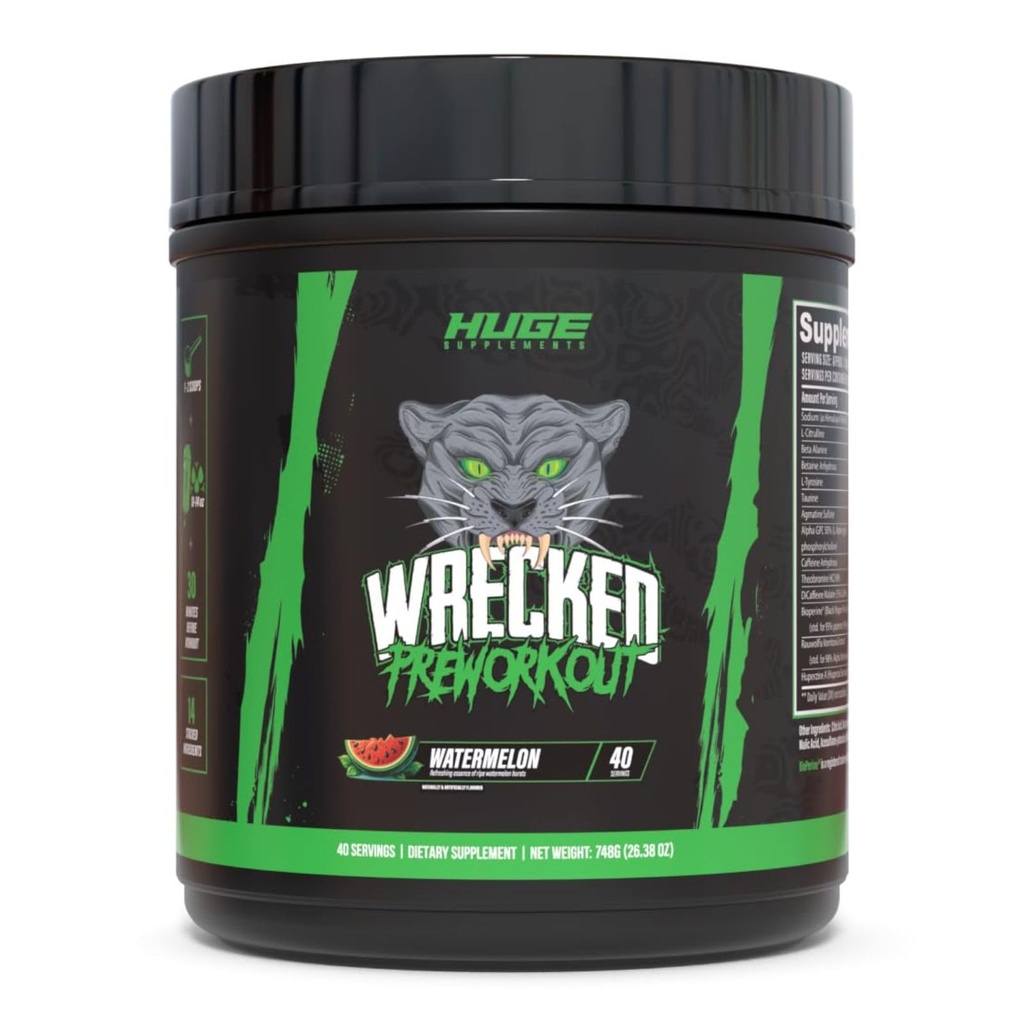 Polvere pre-allenamento, formula avanzata, potenzia l'energia, messa a fuoco, pompe e prestazioni, 10g L-citrullina, 6.4g Beta Alanina, 5g Tirosina, 1g Alpha GPC, 375mg Fast-Acting Caffeine & More (Watermelon)
