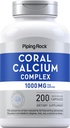 Piping Rock Coral Calcium 1000 mg | 200 capsule | Bone Formula Complex con vitamina D, C e Magnesio | Non OGM, Gluten Free Supplement