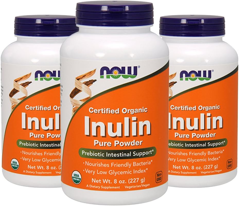 NOW Foods Inulin (Biologica certificata) - 8 oz (Pacchetto di 3)
