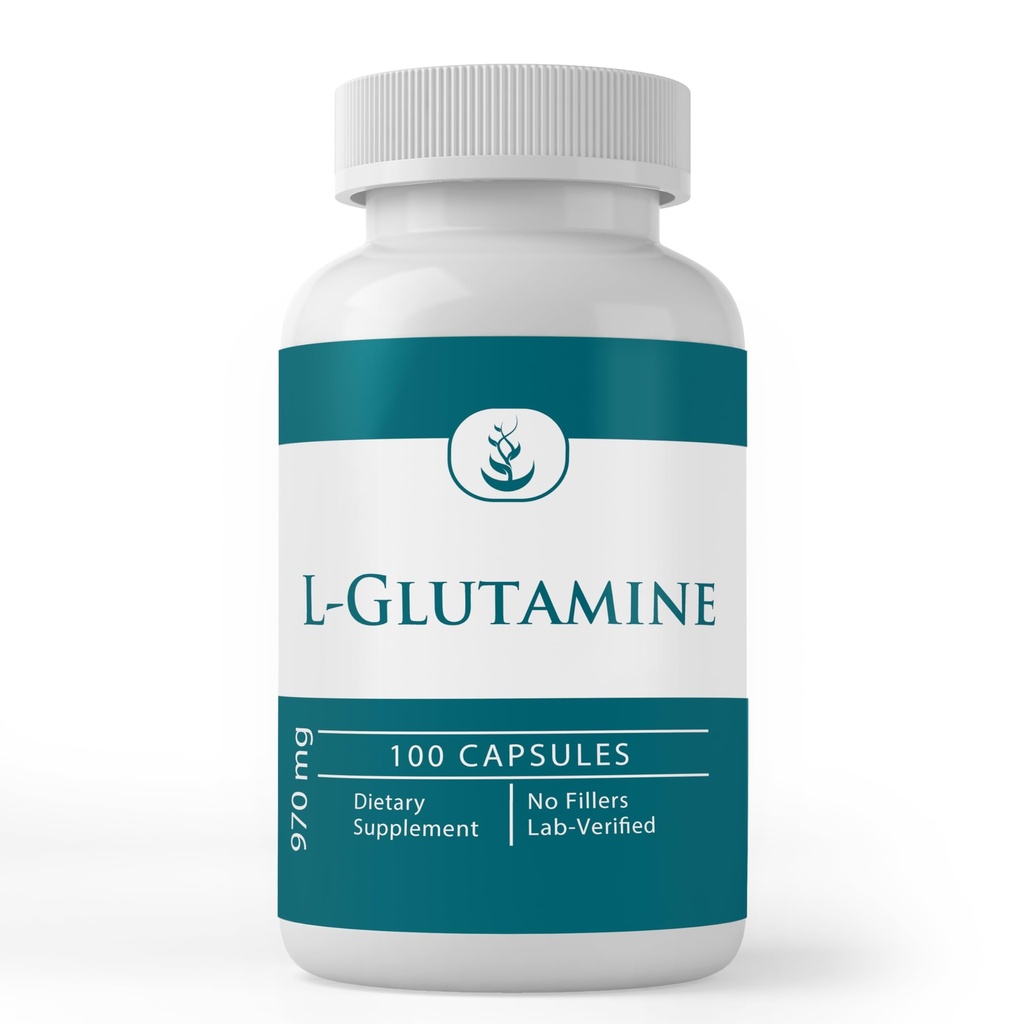 Ingredienti originali puri L-Glutamina Aminoacido naturale, Non OGM & Gluten-Free (100 capsule)