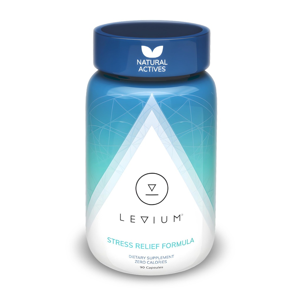 Levium Maximum Strength Stress Relief Supplement | Calm and Mood Support Supplement con KSM-66 Ashwagandha, GABA, L-teanina, Magnesio | 90 capsule, 30 giorni di alimentazione