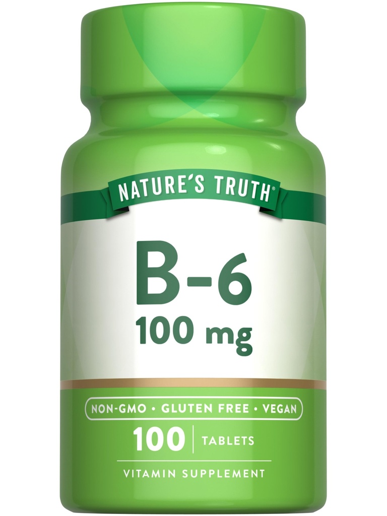 La verità della natura B6 Vitamina | 100mg | 100 compresse | Vegan, Non OGM & Gluten Supplemento gratuito