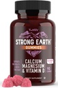 YUM-V'S Strong Earth Calcium, Magnesio, Vitamina D3 Gummies, Vitamina Gummies, Calcium Supplemento per una forte salute di ossa per le donne e gli uomini - Certificato Kosher (90 Conte)
