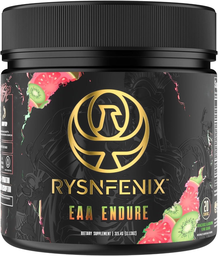 EAA Endure - 11g EAA + BCAA con estratto di Astragin & Black Pepper per l'assorbimento di aminoacidi potenziato & Aquamin Electrolytes per l'idratazione | 25 Serve (Kiwi Guava)