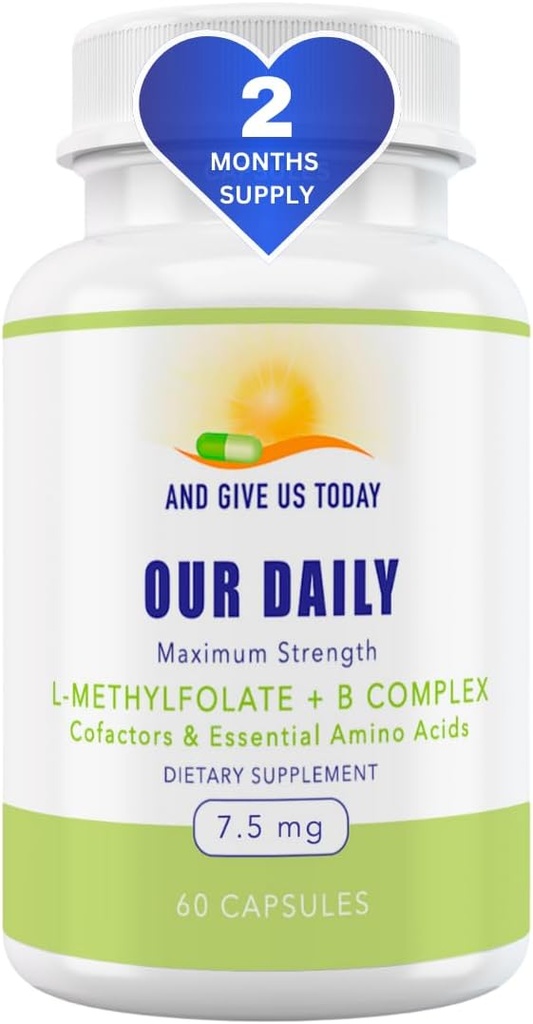 Il nostro quotidiano Vites L-metilfolato B Cofattori complessi e aminoacidi essenziali (7.5mg) - Folato attivo, metilato B12 Methylcobalamin, B6 e Glycine - 60 Conte