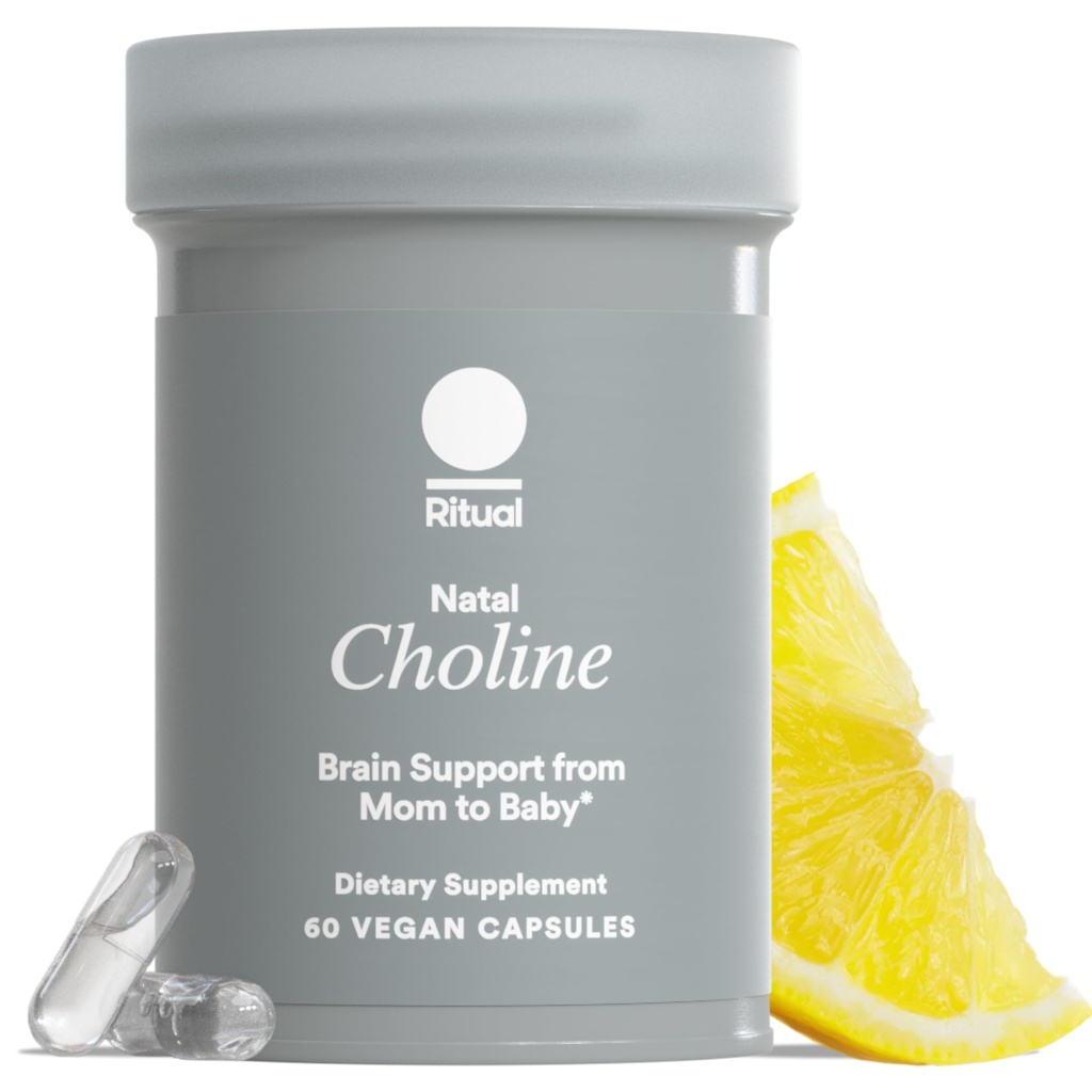 Rituale Natal Choline Supplemento, 550mg, Supporta la funzione cognitiva del bambino quando preso durante la gravidanza e il contenuto di colina nel latte materno*, alimentazione di 30 giorni