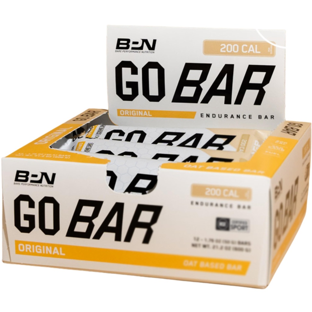 BARE PERFORMANCE NUTRITION Go Bar, Oat Based Endurance Training Snack 36g di Carboidrati e 200 Calorie per servire, 12 bar per scatola, Oat originale