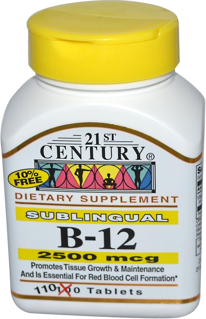 21 ° secolo, B-12, 2500 mcg, 110 compresse - 2pc