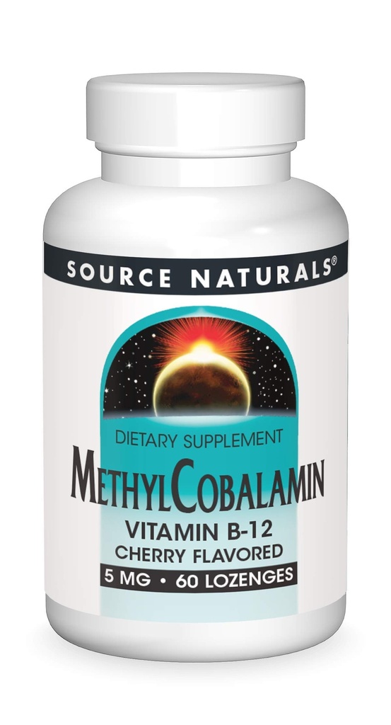 Fonte Naturals Methylcobalamin Vitamin B-12 5mg Cherry aromaed - 60 Lozenges