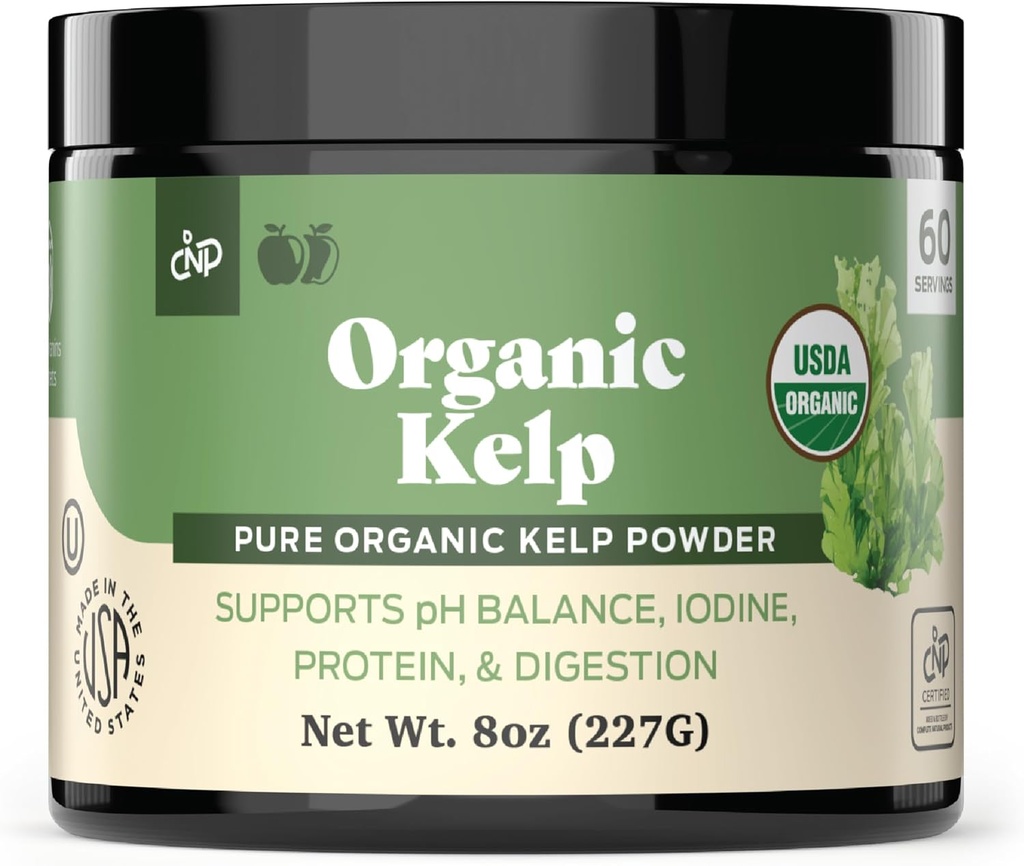 Integratore di polvere di kelp organico - Bulk crudo, secco, polvere di alghe marine puro 8oz 75 che serve tiroide, iodio e digestione