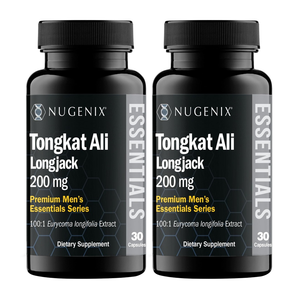 Nugenix Essentials Tongkat Ali per gli uomini, Supporto per la salute degli uomini, Longjack Eurycoma Longifolia Extract, 60 Count