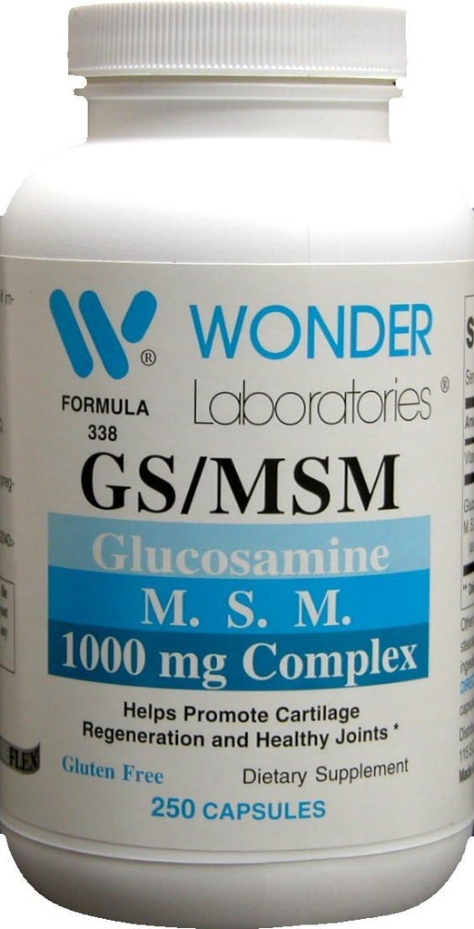 Wonder Labs Glucosamine/MSM, aiuta a promuovere la rigenerazione del cartilage e le articolazioni sane - 250 capsule