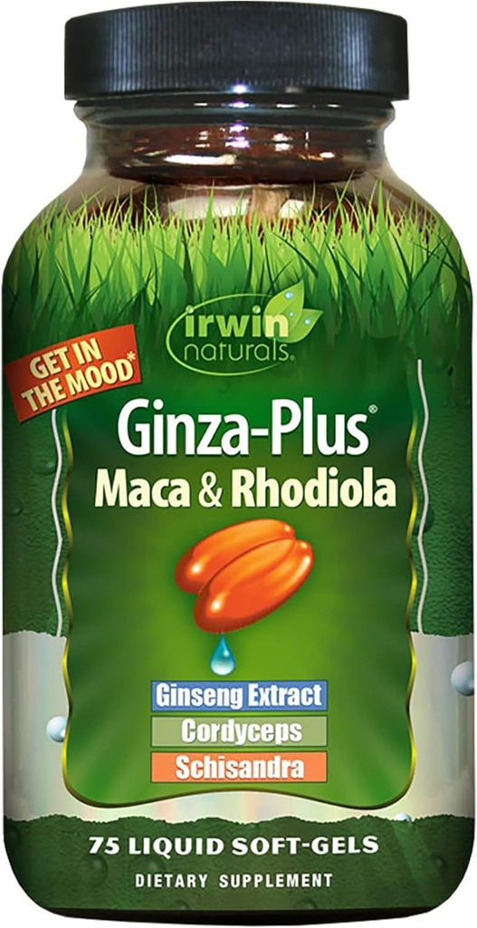 Irwin Naturals Ginza Plus Endurance, Energy, Balance Supplemento Dietetico Liquid Gel Caps, 75-Count Bottiglia