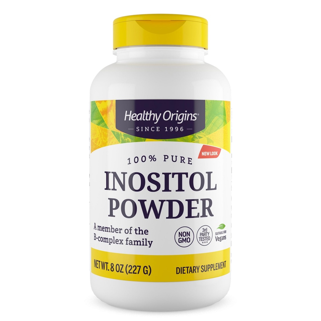 Polvere di inositolo di origine sana, 227 g - per la pelle, la salute dei capelli e delle unghie - Supplemento della polvere della vitamina B8 - parte della famiglia complessa B - Vegan, supplemento non OGM & senza glutine - 8 Oz