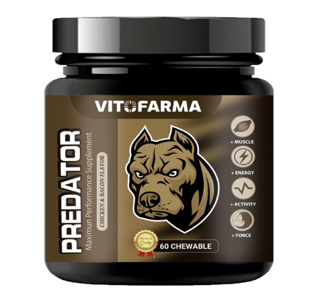 Predator Muscle Builder Chewable Tablets per cani - Canine Dog Supplemento per guadagno muscolare - 60 schede