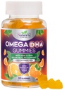 Omega 3 Fish Oil Gummies - Gomma Omega3 a tripla resistenza - DHA & EPA acidi grassi per la salute del cuore, Joint & Brain Support, Integratore di olio di pesce Omega ad alto assorbimento della natura, Arancione Flavor- 60 Gummies
