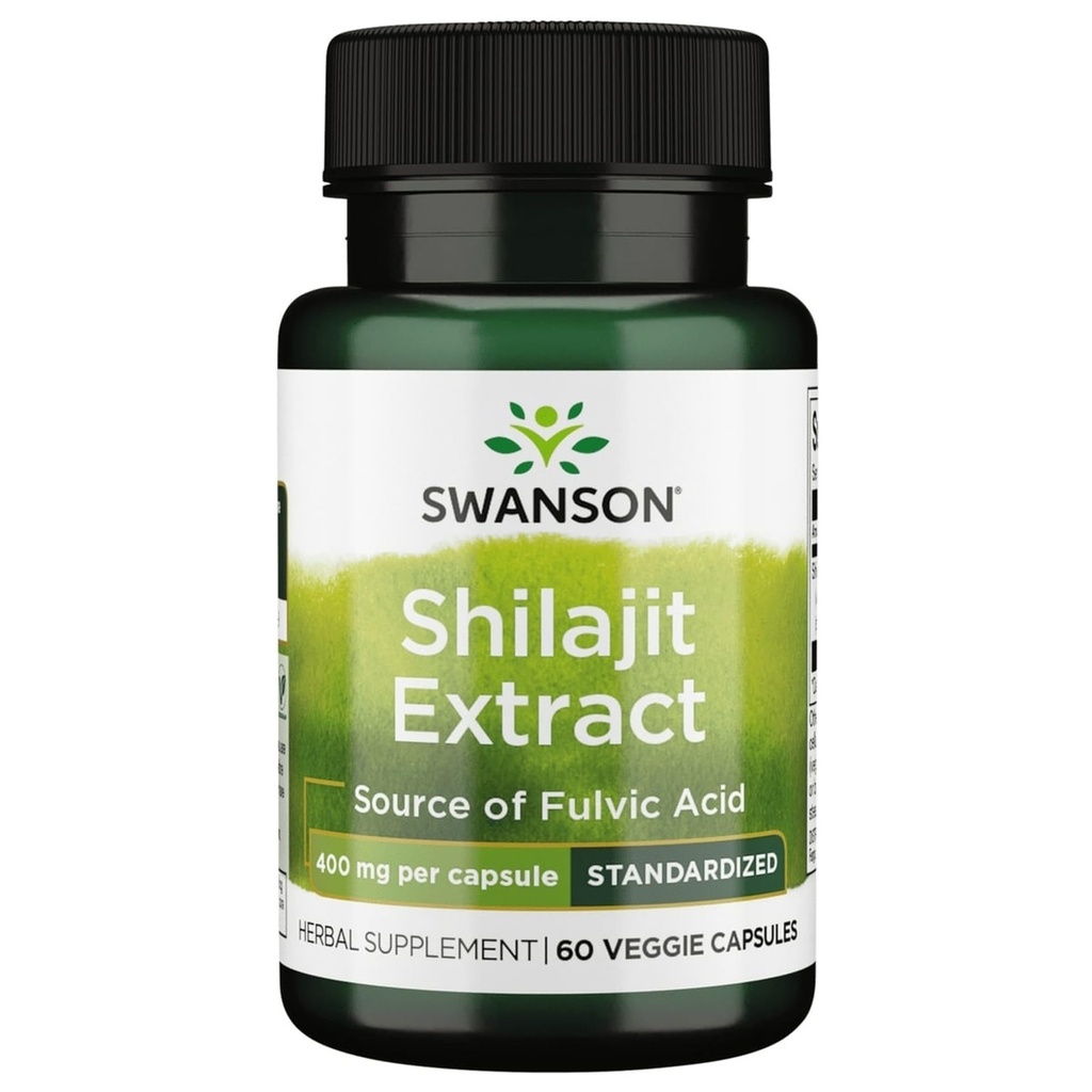 Estratto di Swanson Shilajit - Integratore di erbe Promozione Supporto per la crescita cellulare - Formula naturale per il benessere generale - (400 mg 60 capsule di veg)