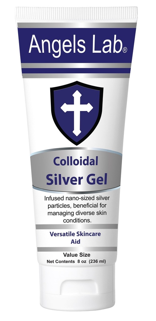 Angels Colloidal Silver Gel Nano Silver Gel Wound Care – Unscented Healing Ointment for Burns, Sunburns & Irritated Skin – Formula 8oz