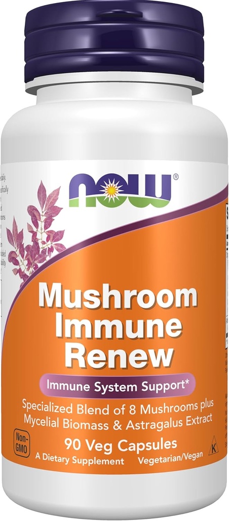 NOW Integratori alimentari, RenewTM immunitario con Estratto di radice di Astragalus, Supporto di sistema immunitario*, 90 capsule di Veg
