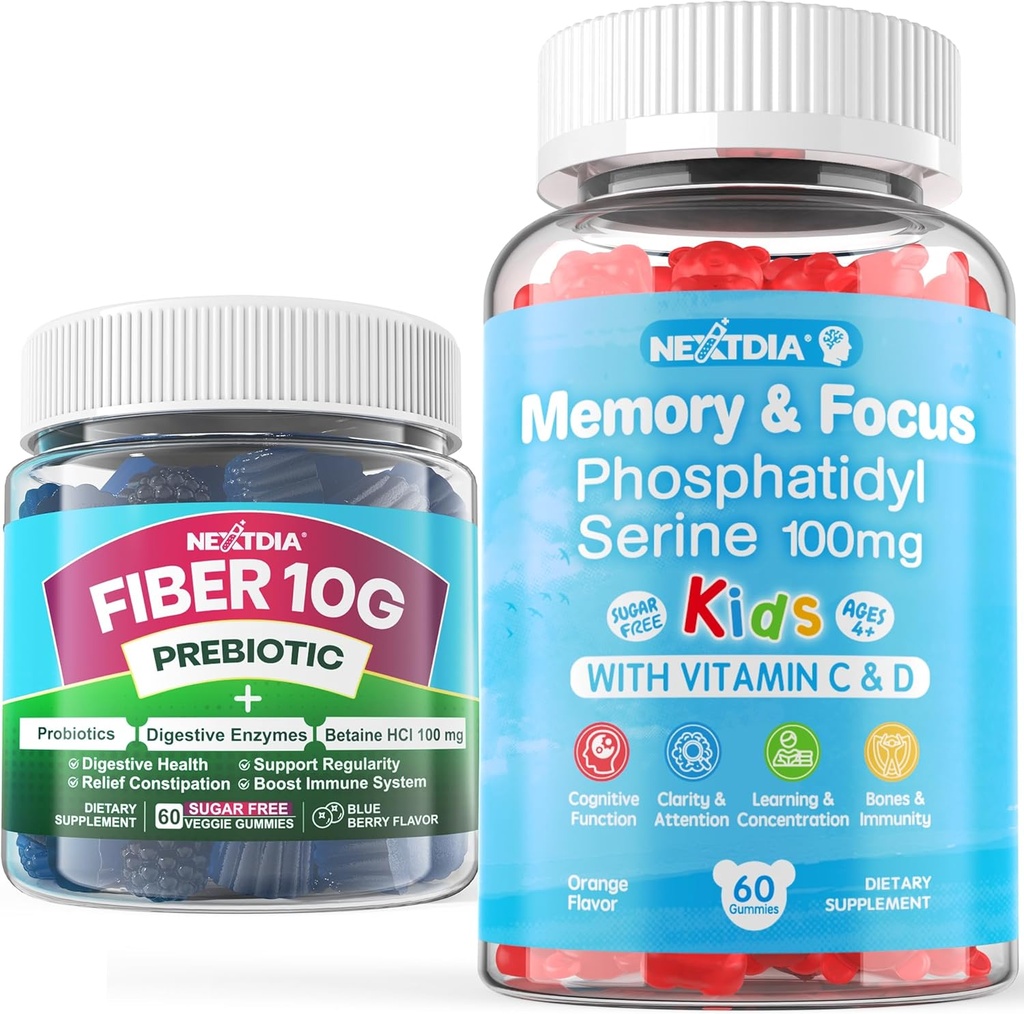 Zucchero gratis Phosphatidylserine Gummies per bambini + Fibra Gummies per adulti
