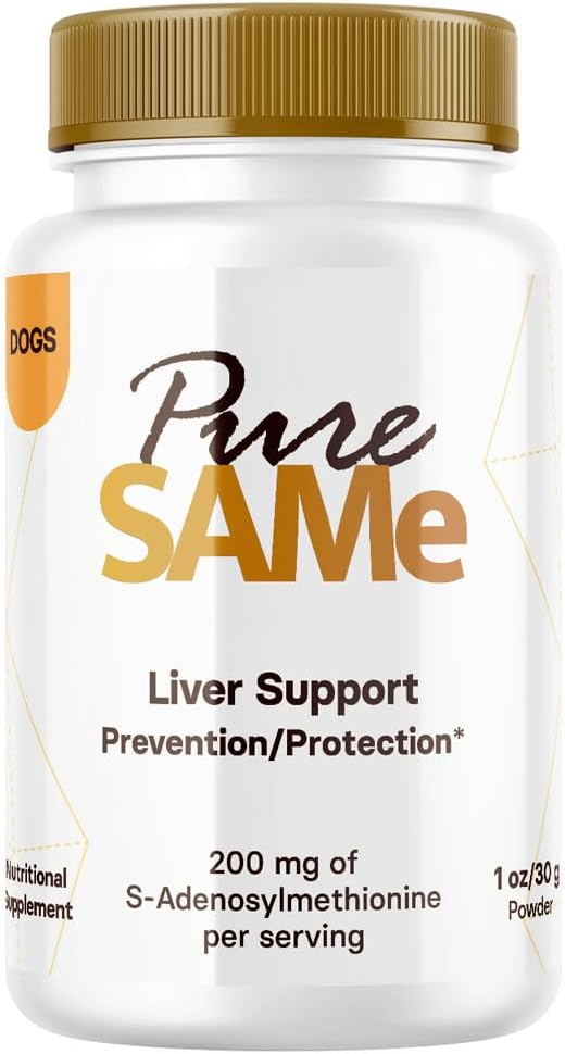 SAM-e 200 mg di supporto per i cani - integratori di fegato premium aromatizzati di pollo - S-Adenosylmethionine per i cani per sostenere la funzione epatica sana - Scoop incluso 30g (1oz)