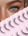 Solamente tutte le ciglia naturali Lashes Wispy Look naturale False Ciglia Ciglia infiammate Naturali Ciglia False Ciglia Ciglia ciglia Soft Fluffy Lashes 7 Coppie D1 Natural (6-13MM)