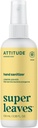 ATTITUDE Sanitizzatore a mano spray, EWG verificato, uccide Germs & Bacteria, Vegan & Plant-Based, sicuro per adulti e bambini, Lemon Leaves Scent, 3.38 Fl Oz (bottiglia di cucina)
