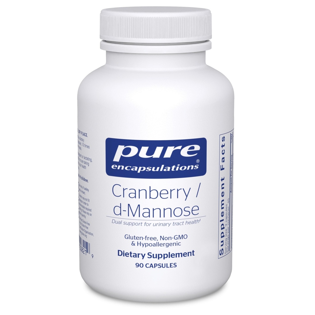 Pure Encapsulations Cranberry D-Mannose - Supporta la salute del tratto urinario* - con i solidi della frutta di mirtillo - Vegan & Non-GMO Integratore alimentare - 90 capsule