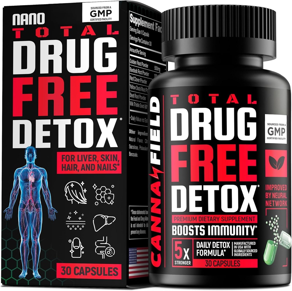 Detox e pulizia del fegato - USA Made - 5-Days Detox - Tossine naturali Cleaner per pelle, capelli, unghie, Gut – Mega Support and Repair - Natural Herbal Health Formula, Supporto immunitario