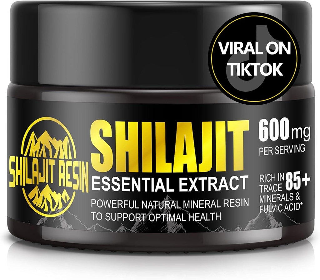 Boysea Shilajit Pure Himalayan Organic Shilajit Resina - Gold Grade 100% Shilajit Supplement - Natural Shilajit Resina con 85+ Trace Minerals & Fulvic Acid for Focus & Energy, Immunity, 50 Grammi