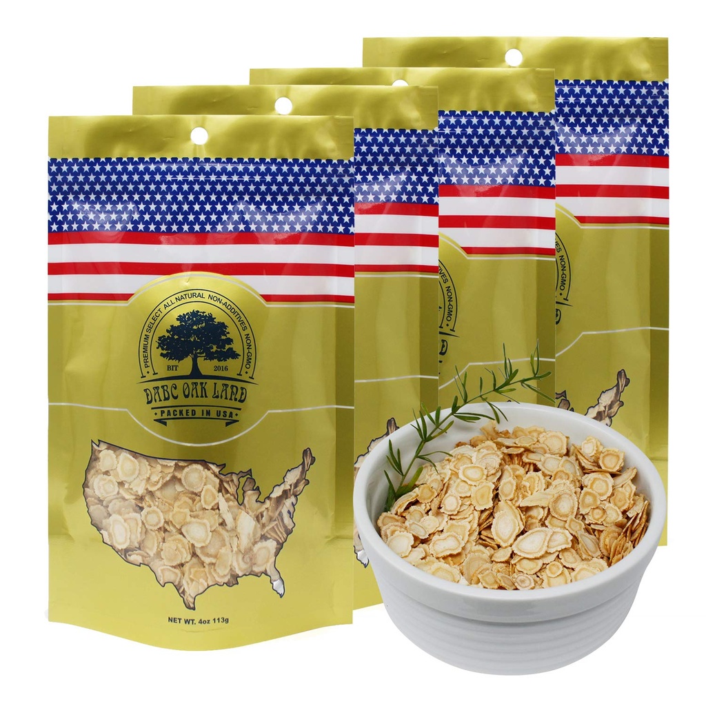 4 Borse di fette di Ginseng americane da Wisconsin, DOL American Wisconsin Ginseng scuole radice per il tè, energia per le donne uomini salute mentale Boosts Immunity, Gluten Free, 花花/西洋 4 Bag of 4OZ,16 once