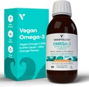 Vegan Omega 3 Liquido, da Microalgae, 800mg di EPA DHA, con vitamina D3, Supporta il cuore, il cervello e la salute degli occhi, naturale Fish Oil Alternative, UK Made, delicato arancione Flavoured