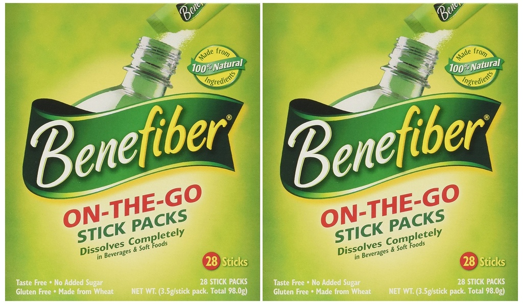 Benefiber Stick Pack Fibra Supplemento, Taste Free, Dissolves Completamente 28-4g(0.14oz) 2PACK TOTAL 56 STICK