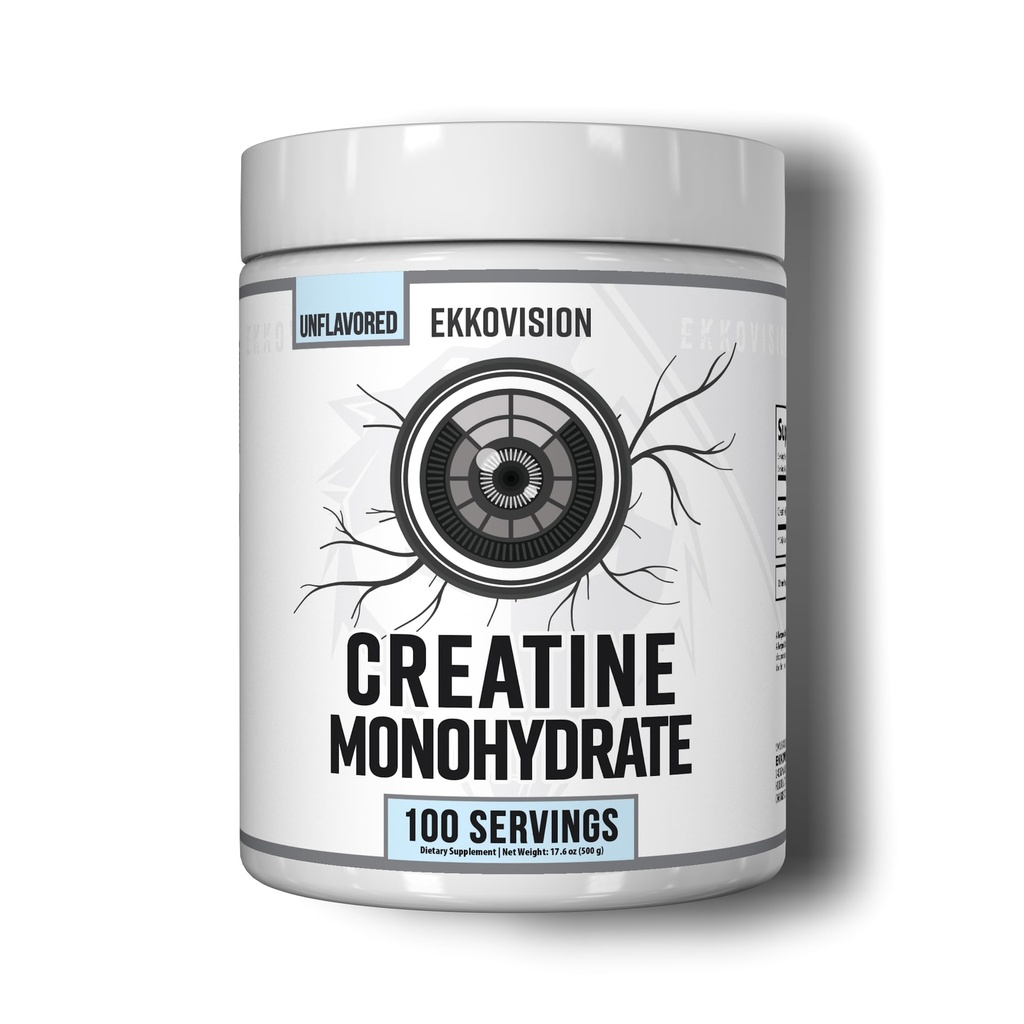 Polvere monoidrata della creatina di Ekkovision, micronizzata, non aromatizzata, pre allenamento e post allenamento supplemento per gli uomini e le donne, supporto energetico, facile da mescolare in Shakes, Smoothies & Beverages, 100 Servings