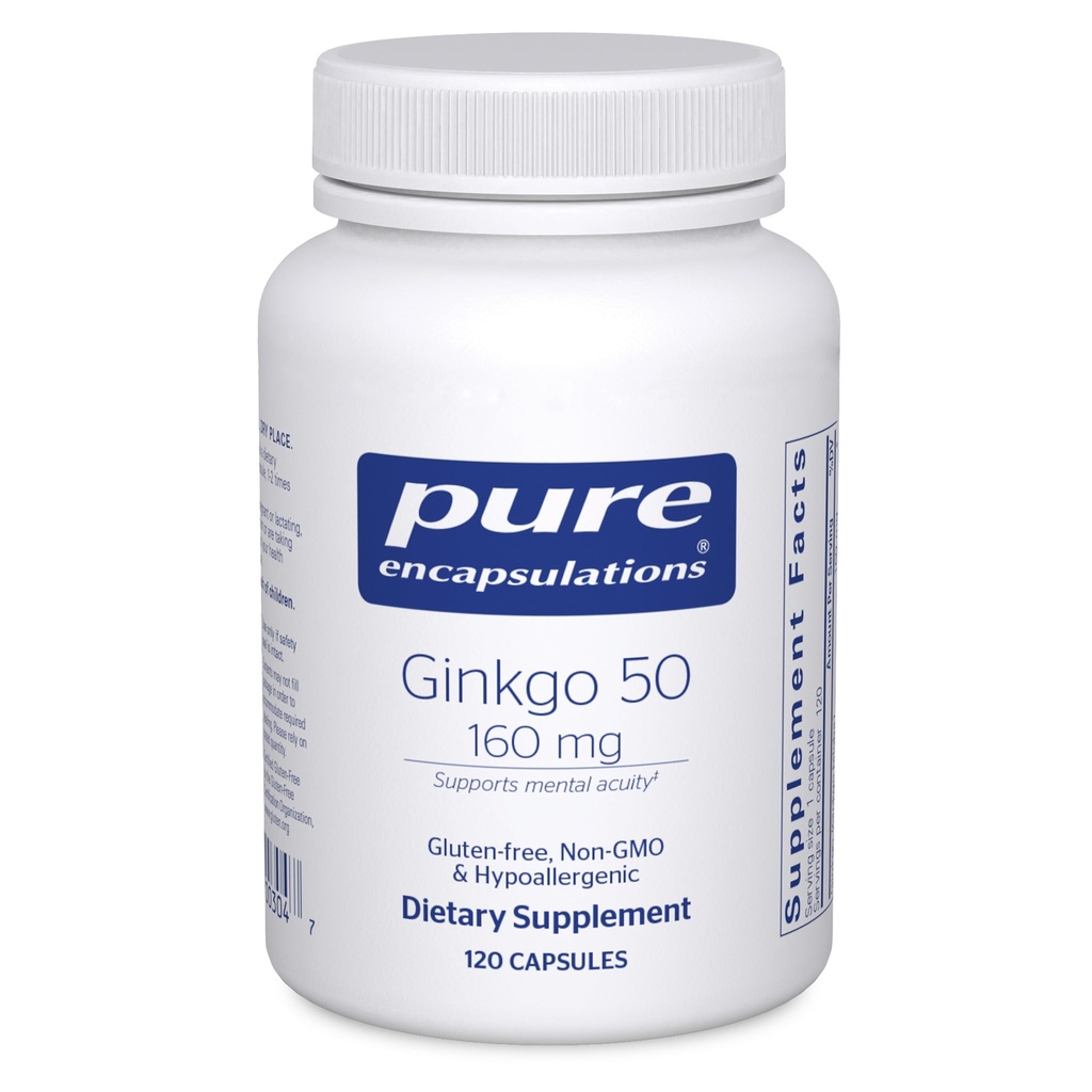 Integratore Ginkgo Biloba per sostenere l'ossigeno, la circolazione sanguigna e i problemi di memoria miti associati all'invecchiamento* | 120 capsule