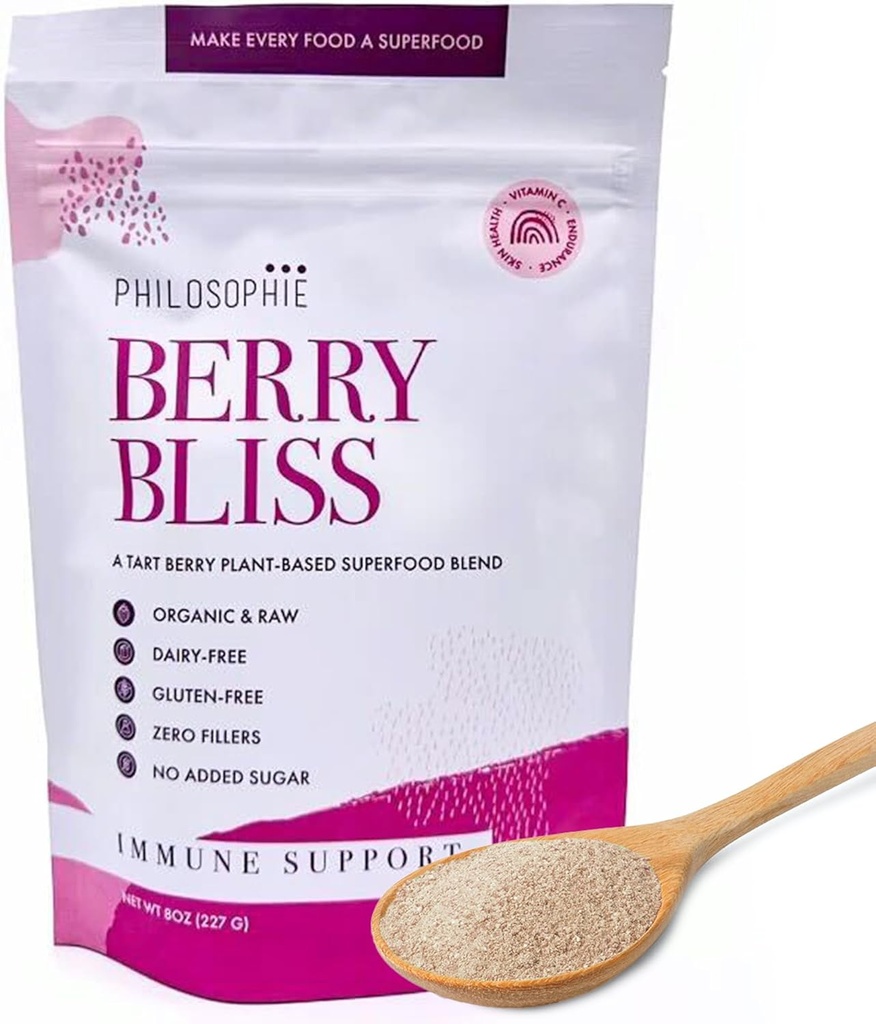 Polvere Superfood a base di piante di Filosofia - Polvere proteica vegana con proteine di riso, polvere di radice di Maca & Acai Berry - Latticini organici Free Superfood Blend - Polvere proteica senza dolcificanti artificiali
