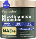 Riboside di Nicotinamide Liposomico - NAD+ Integratore con Resveratrolo e Quercetina - NAD Nicotinamide Riboside Resveratrolo 900mg per Anti-invecchiamento, Energia, Focus - 80 capsule, 40 giorni di alimentazione