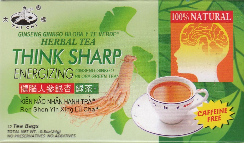 Tai Chi Pensare affilato energizzante Tea (Ginseng Ginkgo Biloba) 12 Borse
