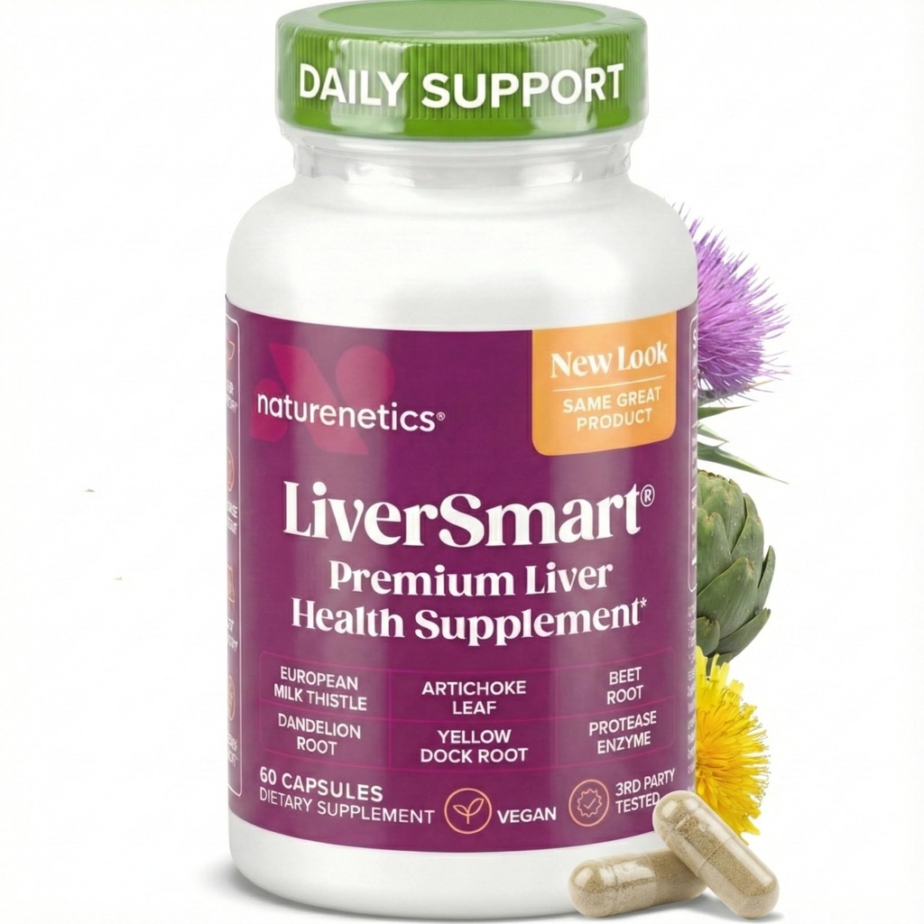 Naturenetics Milk Thistle Liver Cleanse & Support Supplement, 60 Capsule - 80% Silymarin Extract with Artichoke & Dandelion, Supports Liver Enzymes, Energy, & Digestion - Vegan, Gluten-Free