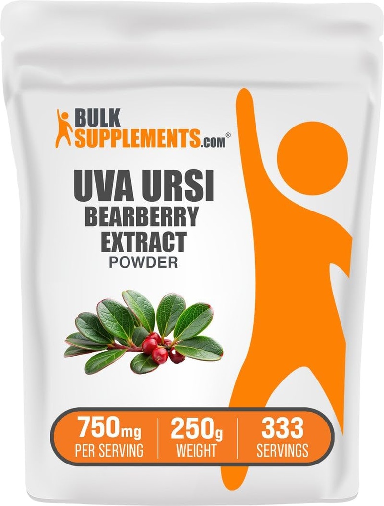 BulkSupplements.com Polvere di Estratto di Foglia di Orso - Uva Ursi Extract, Supplemento di erbe - Vegan & Gluten Free, 750mg per Serving, 250g (8.8 oz) (Pack of 1)